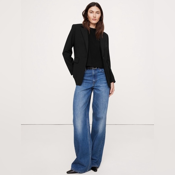 FINAL MARKDOWN! Banana Republic Black Siena Italian Wool Blazer - Multiple 💎 - Picture 2 of 9